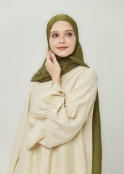 Grace Satin Hijab - Deep Olive by Minnaba